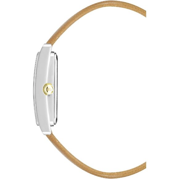 Women's Gold Tone Leather Strap Water Resistant Quartz Movement Watch - Picture 2 of 7